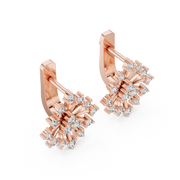 Radiant Snowflake-Style Multi-Round Diamond Earrings (15.04 mm | 0.546 Ct TW)