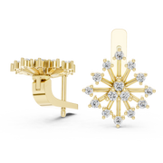 Radiant Snowflake-Style Multi-Round Diamond Earrings (15.04 mm | 0.546 Ct TW)