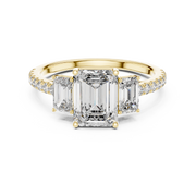 Emerald Harmony Triple-Stone Diamond Ring (17 NO. | 2.542 Ct TW)