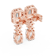 Regal Multi-Drop Collet & Prong-Set Lab-Grown Diamond & Blue Gemstone Dangle Earrings (23.40 mm | 3.303 Ct TW)