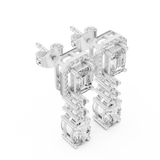 Regal Multi-Drop Collet & Prong-Set Lab-Grown Diamond & Blue Gemstone Dangle Earrings (23.40 mm | 3.303 Ct TW)