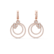 Elegant Triple-Hoop Lab-Grown Diamond Dangle Earrings (28.90 mm | 1.084 Ct TW)