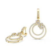 Elegant Triple-Hoop Lab-Grown Diamond Dangle Earrings (28.90 mm | 1.084 Ct TW)