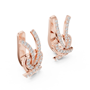 Elegant Twisted-Ribbon Lab-Grown Diamond Drop Earrings (19.87 mm | 0.512 Ct TW)