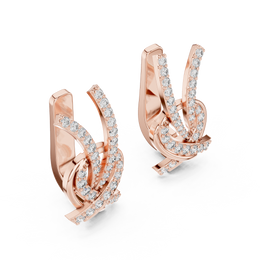 Elegant Twisted-Ribbon Lab-Grown Diamond Drop Earrings (19.87 mm | 0.512 Ct TW)