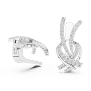 Elegant Twisted-Ribbon Lab-Grown Diamond Drop Earrings (19.87 mm | 0.512 Ct TW)