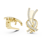 Elegant Twisted-Ribbon Lab-Grown Diamond Drop Earrings (19.87 mm | 0.512 Ct TW)