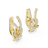 Elegant Twisted-Ribbon Lab-Grown Diamond Drop Earrings (19.87 mm | 0.512 Ct TW)