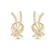 Elegant Twisted-Ribbon Lab-Grown Diamond Drop Earrings (19.87 mm | 0.512 Ct TW)