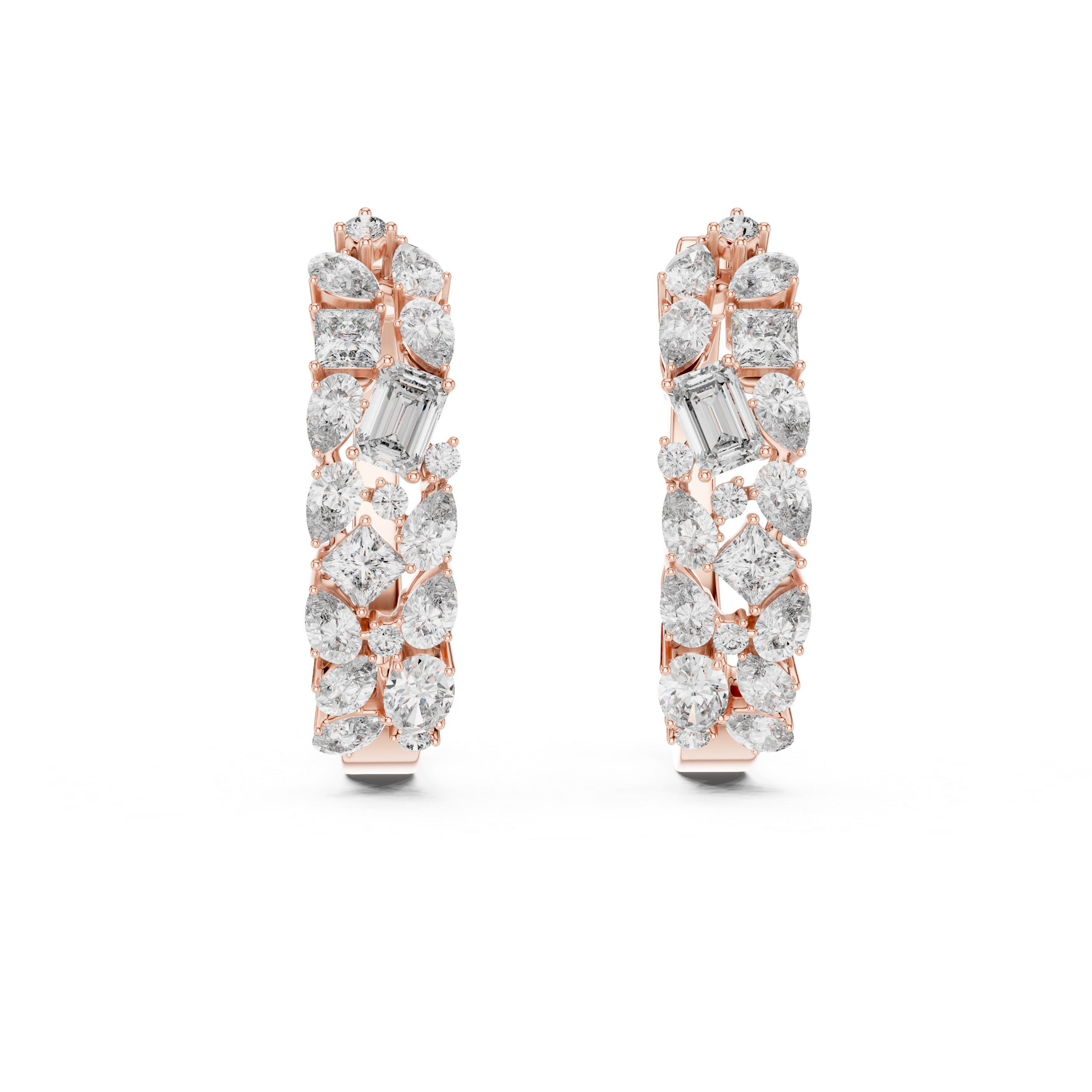 Bloom Cluster Lab-Grown Diamond Hoop Gold Earrings (17.60mm | 0.40 Ct TW)