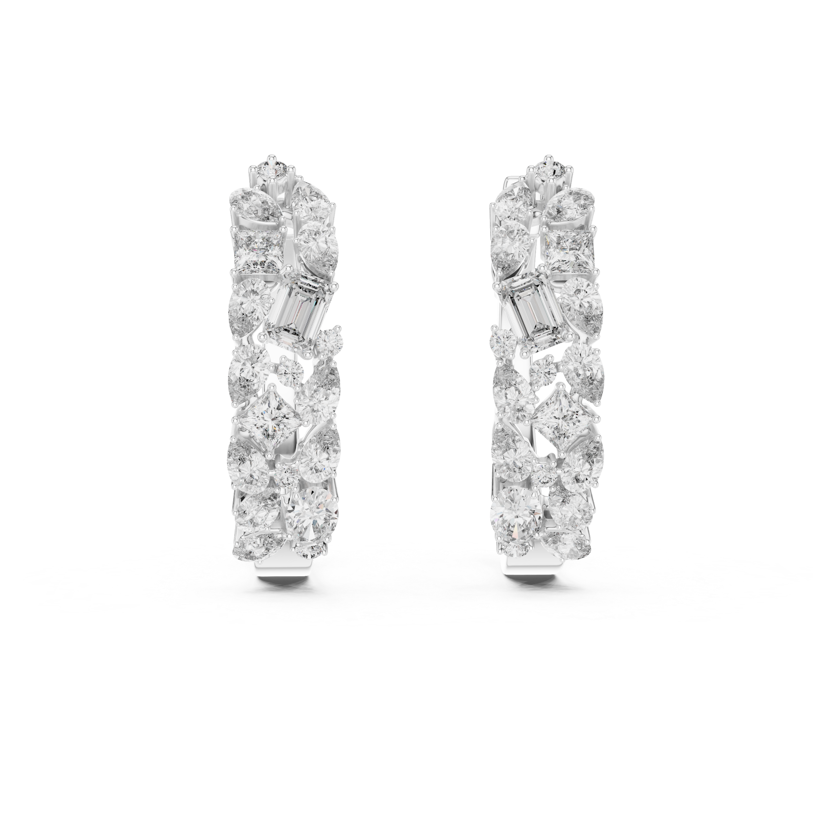 Bloom Cluster Lab-Grown Diamond Hoop Gold Earrings (17.60mm | 0.40 Ct TW)