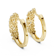 Bloom Cluster Lab-Grown Diamond Hoop Gold Earrings (17.60mm | 0.40 Ct TW)