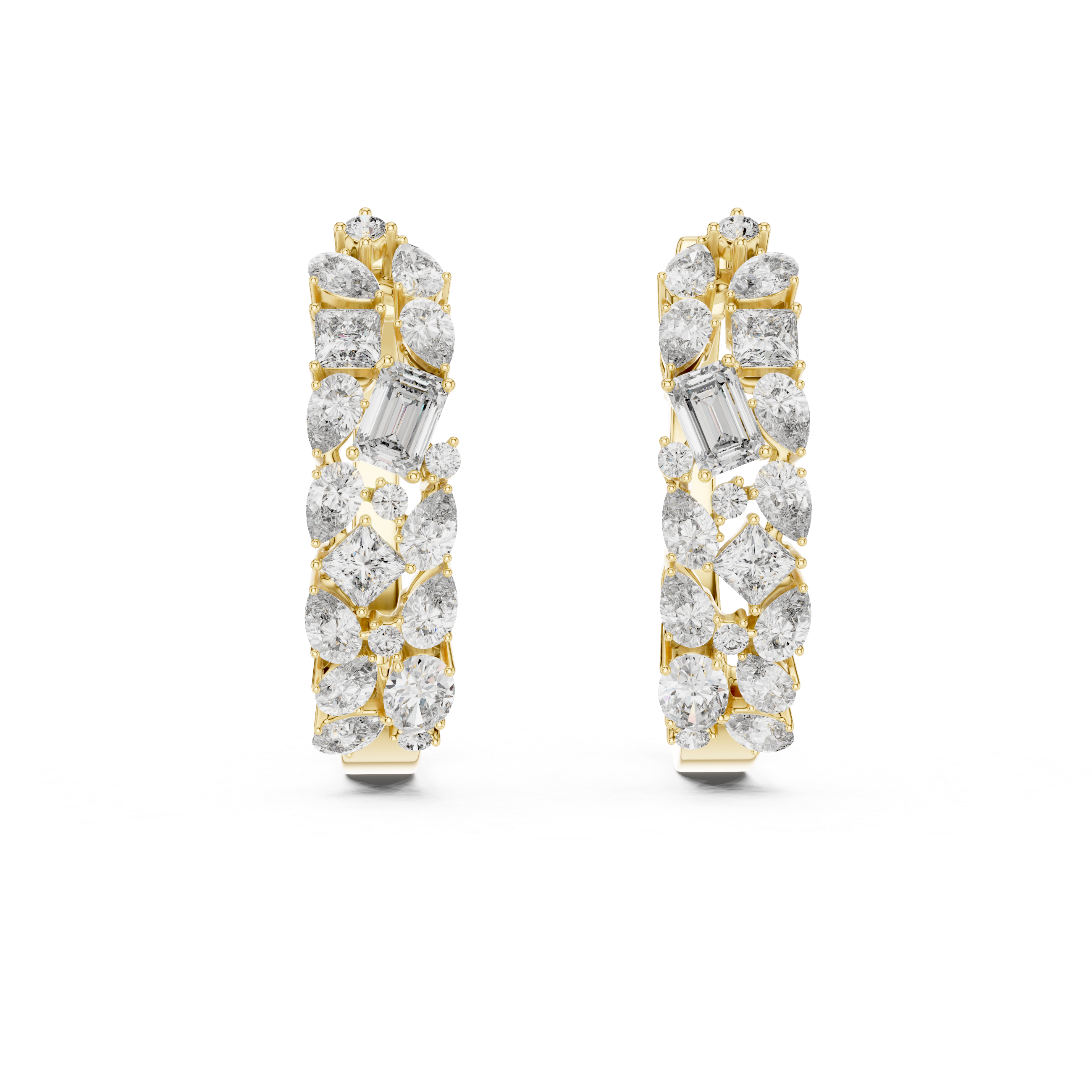 Bloom Cluster Lab-Grown Diamond Hoop Gold Earrings (17.60mm | 0.40 Ct TW)