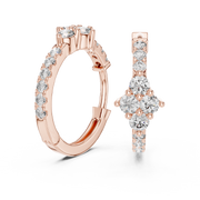 Floral Radiance Lab-Grown Diamond Hoop Gold Earrings (14.38mm | 0.54 Ct TW)
