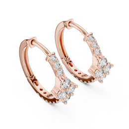 Floral Radiance Lab-Grown Diamond Hoop Gold Earrings (14.38mm | 0.54 Ct TW)
