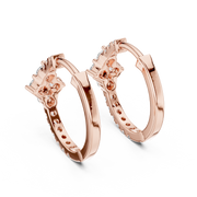 Floral Radiance Lab-Grown Diamond Hoop Gold Earrings (14.38mm | 0.54 Ct TW)