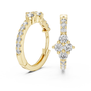 Floral Radiance Lab-Grown Diamond Hoop Gold Earrings (14.38mm | 0.54 Ct TW)