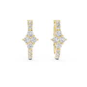 Floral Radiance Lab-Grown Diamond Hoop Gold Earrings (14.38mm | 0.54 Ct TW)