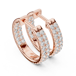 Elegant Triple-Row Lab-Grown Diamond Huggie Hoop Earrings (13.68 mm | 0.720 Ct TW)Elegant Triple-Row Lab-Grown Diamond Huggie Hoop Earrings (13.68 mm | 0.720 Ct TW)