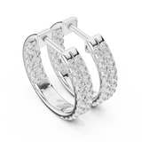 Elegant Triple-Row Lab-Grown Diamond Huggie Hoop Earrings (13.68 mm | 0.720 Ct TW)Elegant Triple-Row Lab-Grown Diamond Huggie Hoop Earrings (13.68 mm | 0.720 Ct TW)