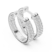 Elegant Triple-Row Lab-Grown Diamond Huggie Hoop Earrings (13.68 mm | 0.720 Ct TW)Elegant Triple-Row Lab-Grown Diamond Huggie Hoop Earrings (13.68 mm | 0.720 Ct TW)