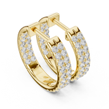 Elegant Triple-Row Lab-Grown Diamond Huggie Hoop Earrings (13.68 mm | 0.720 Ct TW)Elegant Triple-Row Lab-Grown Diamond Huggie Hoop Earrings (13.68 mm | 0.720 Ct TW)