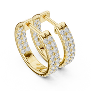 Elegant Triple-Row Lab-Grown Diamond Huggie Hoop Earrings (13.68 mm | 0.720 Ct TW)Elegant Triple-Row Lab-Grown Diamond Huggie Hoop Earrings (13.68 mm | 0.720 Ct TW)