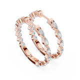Marquise Cascade Lab-Grown Diamond Hoop Gold Earrings (25.87mm | 0.65 Ct TW)