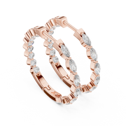 Marquise Cascade Lab-Grown Diamond Hoop Gold Earrings (25.87mm | 0.65 Ct TW)