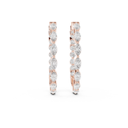 Marquise Cascade Lab-Grown Diamond Hoop Gold Earrings (25.87mm | 0.65 Ct TW)