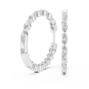 Marquise Cascade Lab-Grown Diamond Hoop Gold Earrings (25.87mm | 0.65 Ct TW)