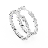 Marquise Cascade Lab-Grown Diamond Hoop Gold Earrings (25.87mm | 0.65 Ct TW)