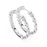 Marquise Cascade Lab-Grown Diamond Hoop Gold Earrings (25.87mm | 0.65 Ct TW)