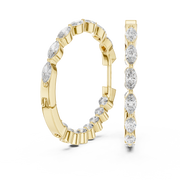 Marquise Cascade Lab-Grown Diamond Hoop Gold Earrings (25.87mm | 0.65 Ct TW)