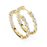 Marquise Cascade Lab-Grown Diamond Hoop Gold Earrings (25.87mm | 0.65 Ct TW)