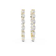Marquise Cascade Lab-Grown Diamond Hoop Gold Earrings (25.87mm | 0.65 Ct TW)