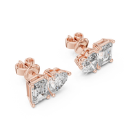 Heart & Emerald Duo Lab-Grown Diamond Gold Earrings (8.27mm | 2.0 Ct TW Approx.)