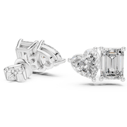 Heart & Emerald Duo Lab-Grown Diamond Gold Earrings (8.27mm | 2.0 Ct TW Approx.)