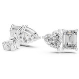 Heart & Emerald Duo Lab-Grown Diamond Gold Earrings (8.27mm | 2.0 Ct TW Approx.)