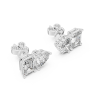 Heart & Emerald Duo Lab-Grown Diamond Gold Earrings (8.27mm | 2.0 Ct TW Approx.)