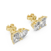 Heart & Emerald Duo Lab-Grown Diamond Gold Earrings (8.27mm | 2.0 Ct TW Approx.)