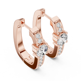 Radiant Round-Cut Diamond Huggie Earrings (16.65 mm | 0.79 Ct TW)