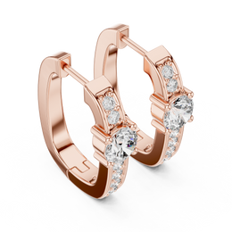 Radiant Round-Cut Diamond Huggie Earrings (16.65 mm | 0.79 Ct TW)