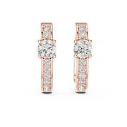 Radiant Round-Cut Diamond Huggie Earrings (16.65 mm | 0.79 Ct TW)