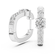 Radiant Round-Cut Diamond Huggie Earrings (16.65 mm | 0.79 Ct TW)