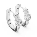 Radiant Round-Cut Diamond Huggie Earrings (16.65 mm | 0.79 Ct TW)