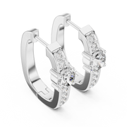 Radiant Round-Cut Diamond Huggie Earrings (16.65 mm | 0.79 Ct TW)