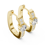 Radiant Round-Cut Diamond Huggie Earrings (16.65 mm | 0.79 Ct TW)