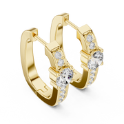 Radiant Round-Cut Diamond Huggie Earrings (16.65 mm | 0.79 Ct TW)