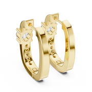 Radiant Round-Cut Diamond Huggie Earrings (16.65 mm | 0.79 Ct TW)